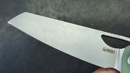 Kubey Elang Liner Lock Folding Jade G10 Handle AUS-10 Blade