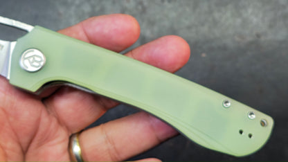 Kubey Elang Liner Lock Folding Jade G10 Handle AUS-10 Blade