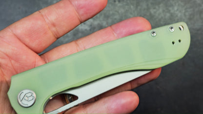 Kubey Elang Liner Lock Folding Jade G10 Handle AUS-10 Blade