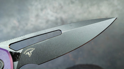 Kubey Nautilus Folding Knife Purple G10 Handle 14C28N Blade