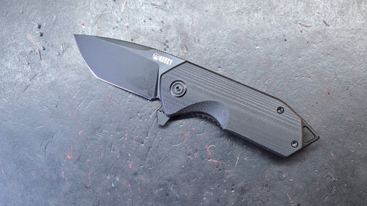 Kubey Campe Folding Knife Black G10 Handle D2 Black Blade