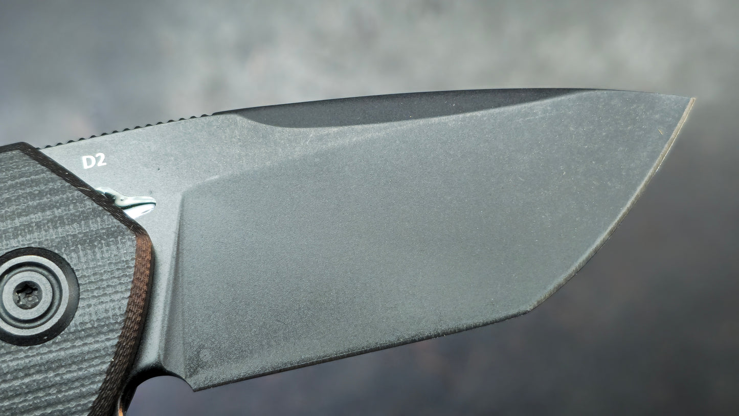 Kubey Campe Folding Knife Black G10 Handle D2 Black Blade