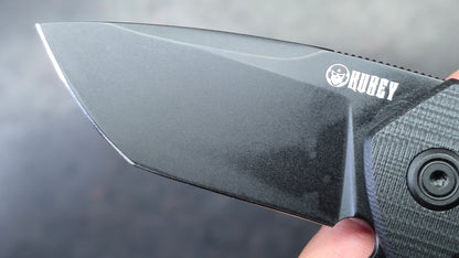 Kubey Campe Folding Knife Black G10 Handle D2 Black Blade