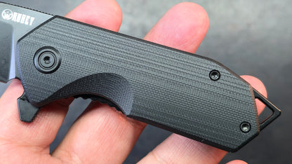 Kubey Campe Folding Knife Black G10 Handle D2 Black Blade