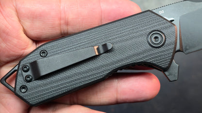Kubey Campe Folding Knife Black G10 Handle D2 Black Blade