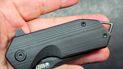 Kubey Campe Folding Knife Black G10 Handle D2 Black Blade