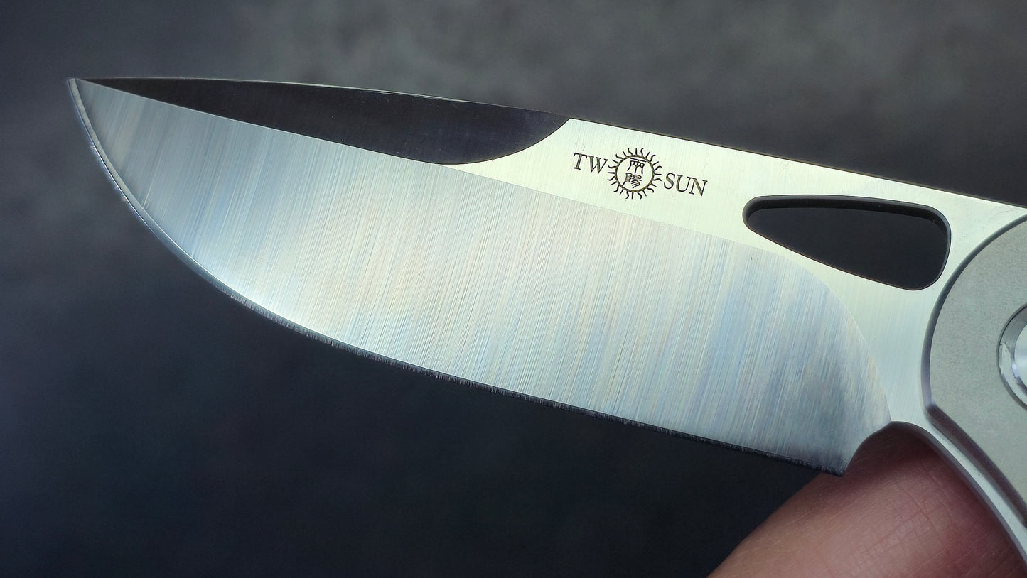 TWOSUN TS384 Titanium Handle M390 Blade