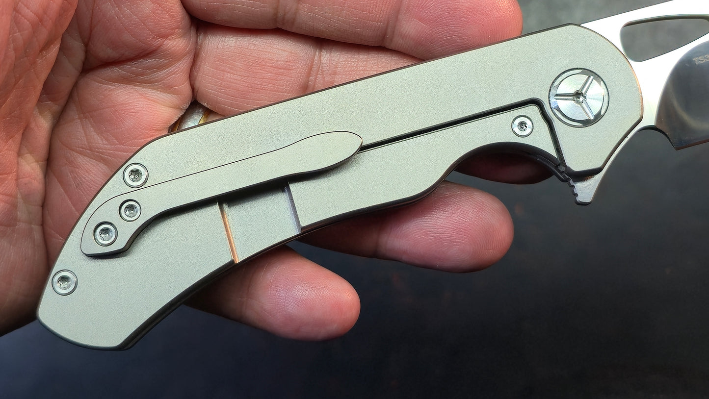TWOSUN TS384 Titanium Handle M390 Blade