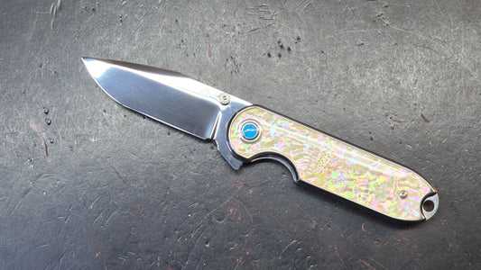 QSP Nebula Mother of Pearl Handle 14C28N mirror polished blade