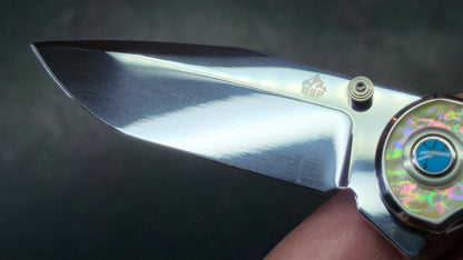 QSP Nebula Mother of Pearl Handle 14C28N mirror polished blade