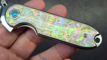 QSP Nebula Mother of Pearl Handle 14C28N mirror polished blade