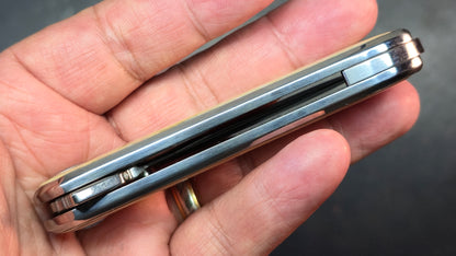 QSP Nebula Mother of Pearl Handle 14C28N mirror polished blade