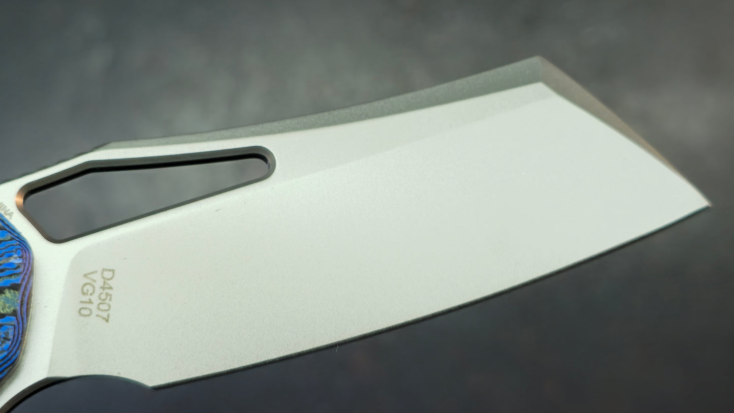 DREAMTECH D4507 Button Liner Lock Blue Micarta VG10 Blade