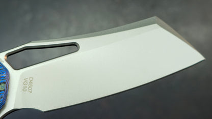 DREAMTECH D4507 Button Liner Lock Blue Micarta VG10 Blade