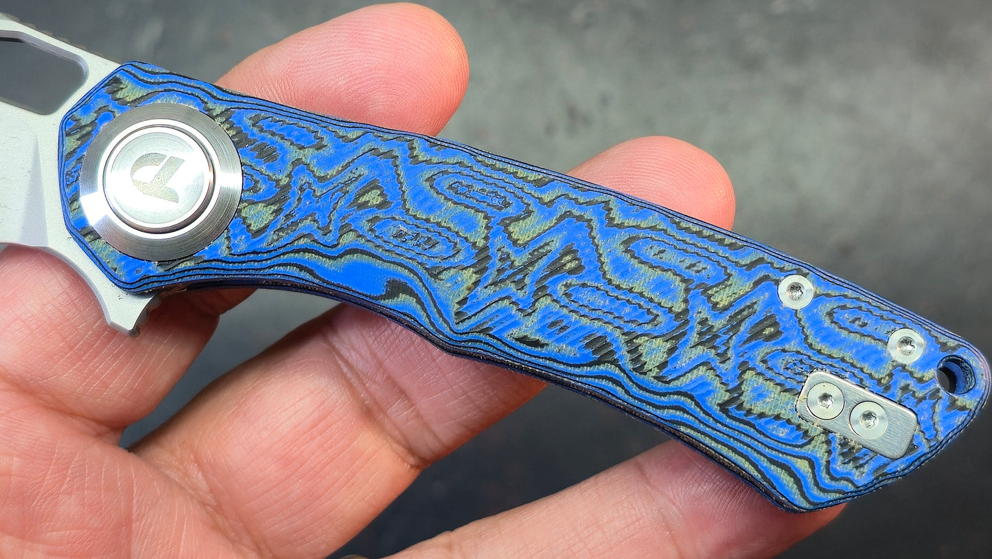 DREAMTECH D4507 Button Liner Lock Blue Micarta VG10 Blade