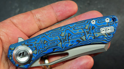 DREAMTECH D4507 Button Liner Lock Blue Micarta VG10 Blade