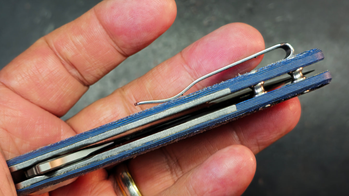 DREAMTECH D4507 Button Liner Lock Blue Micarta VG10 Blade