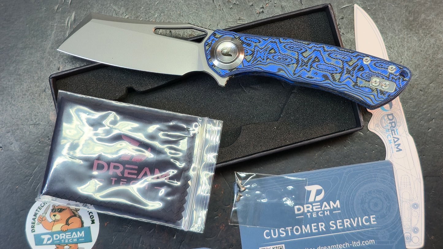 DREAMTECH D4507 Button Liner Lock Blue Micarta VG10 Blade