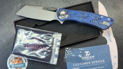 DREAMTECH D4507 Button Liner Lock Blue Micarta VG10 Blade