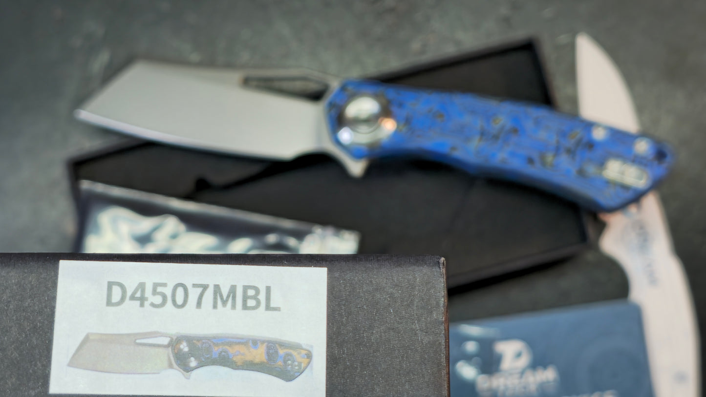 DREAMTECH D4507 Button Liner Lock Blue Micarta VG10 Blade