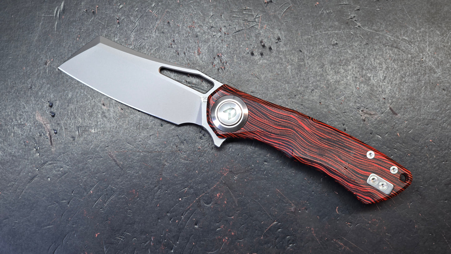 DREAMTECH D4507 Button Liner Lock Red Wood Grain G10 VG10 Blade