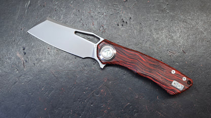 DREAMTECH D4507 Button Liner Lock Red Wood Grain G10 VG10 Blade