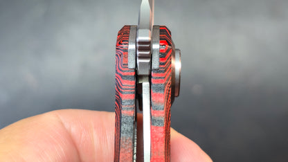 DREAMTECH D4507 Button Liner Lock Red Wood Grain G10 VG10 Blade