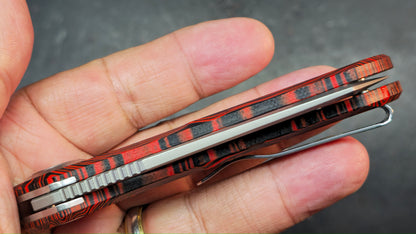 DREAMTECH D4507 Button Liner Lock Red Wood Grain G10 VG10 Blade