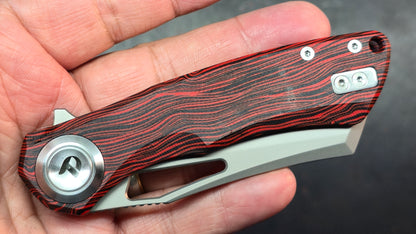 DREAMTECH D4507 Button Liner Lock Red Wood Grain G10 VG10 Blade