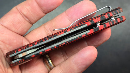 DREAMTECH D4507 Button Liner Lock Red Wood Grain G10 VG10 Blade