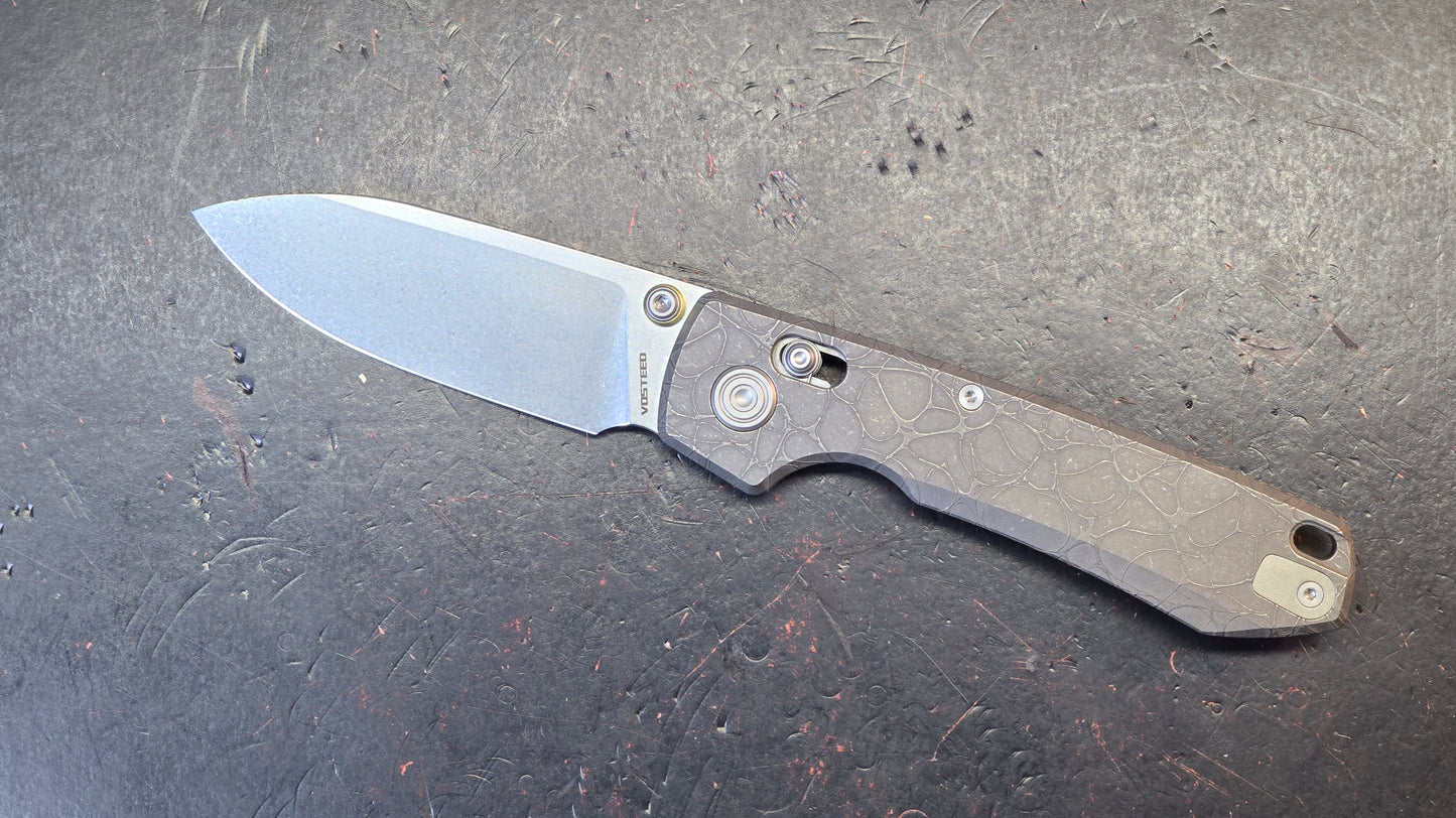 Vosteed Raccoon TiSlim Acid Wash Gray Titanium Handle S35VN Blade