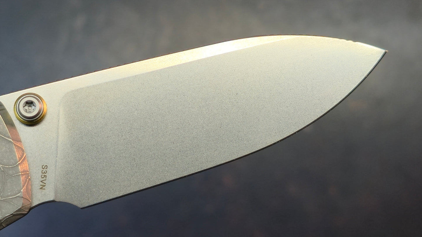 Vosteed Raccoon TiSlim Acid Wash Gray Titanium Handle S35VN Blade