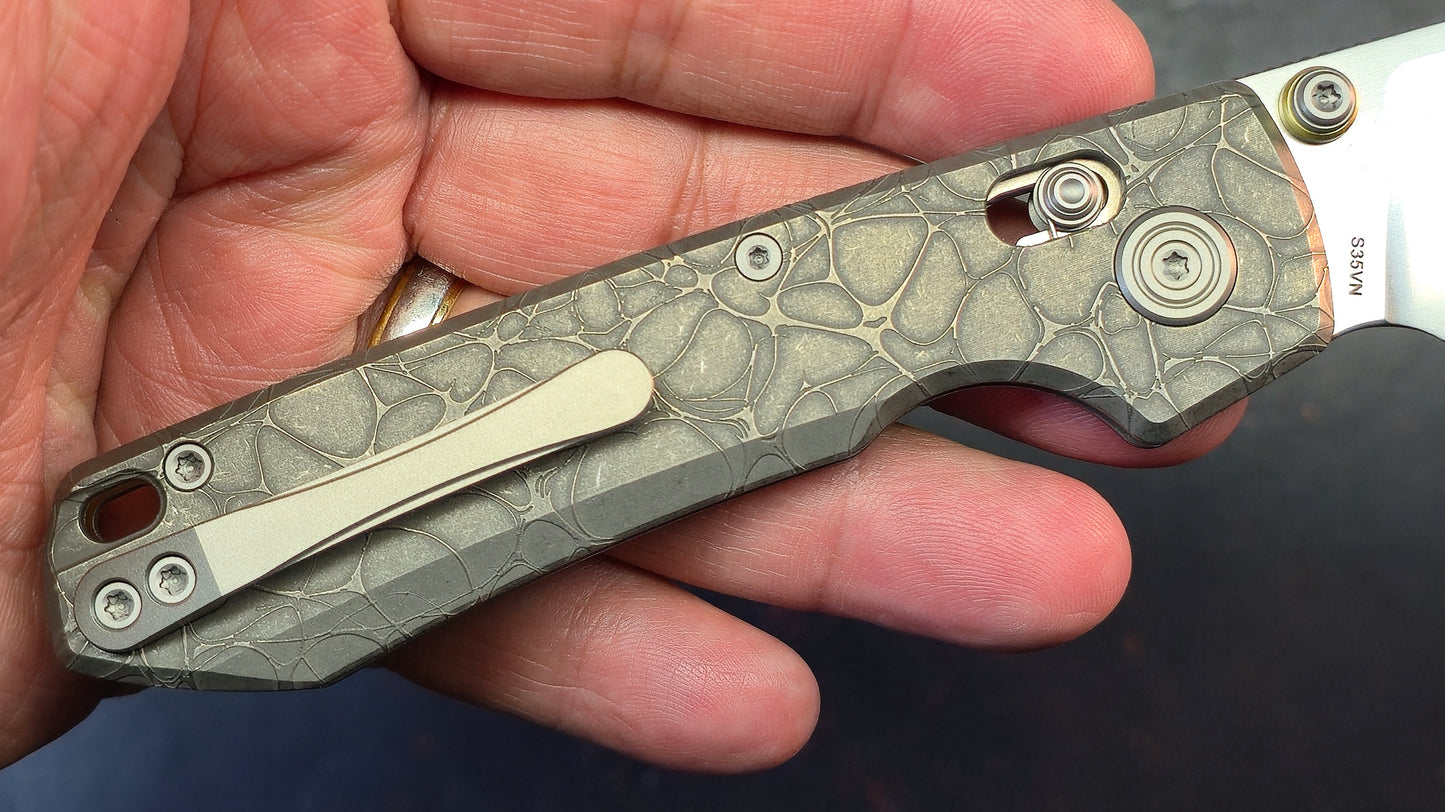 Vosteed Raccoon TiSlim Acid Wash Gray Titanium Handle S35VN Blade