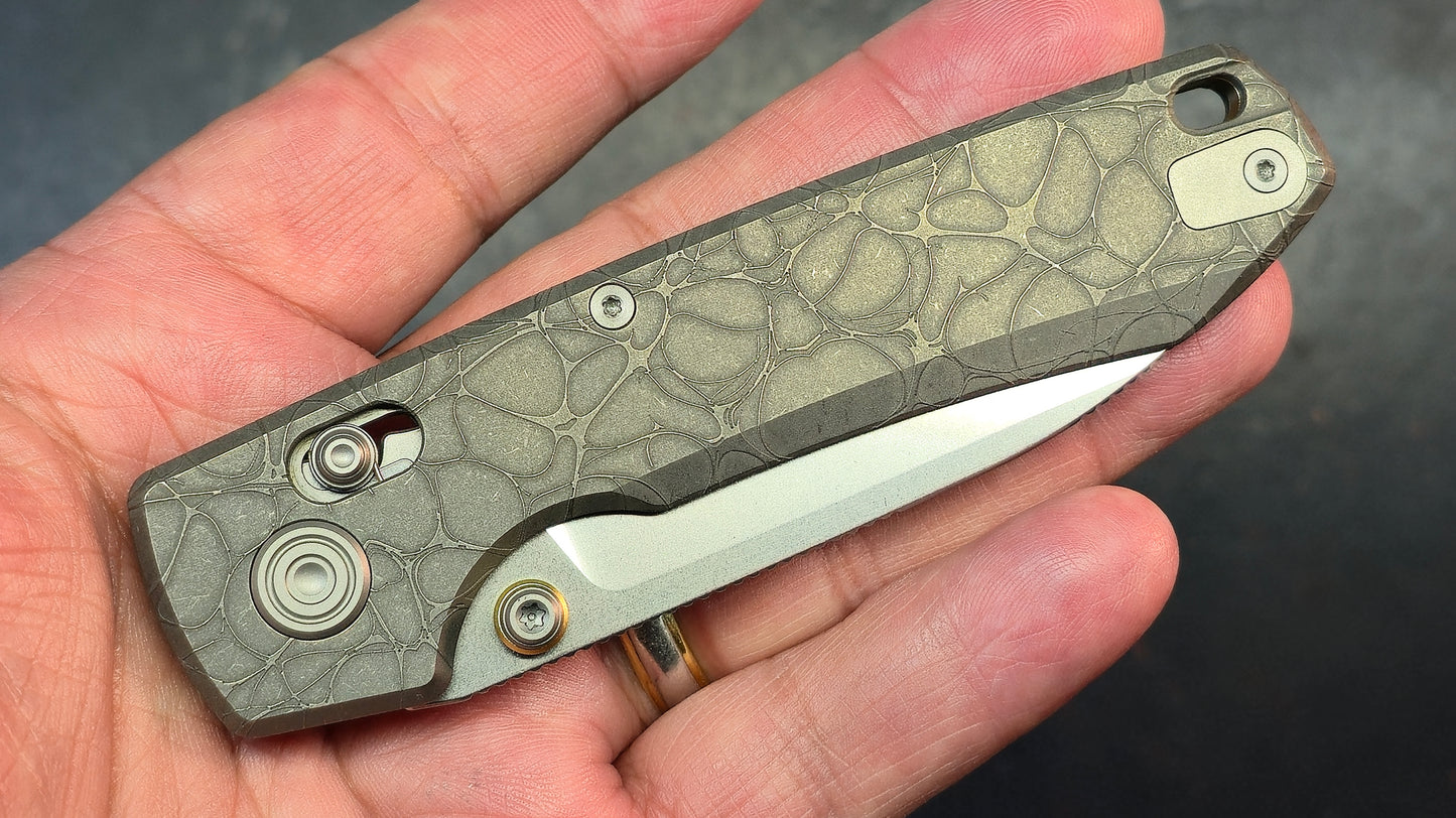 Vosteed Raccoon TiSlim Acid Wash Gray Titanium Handle S35VN Blade