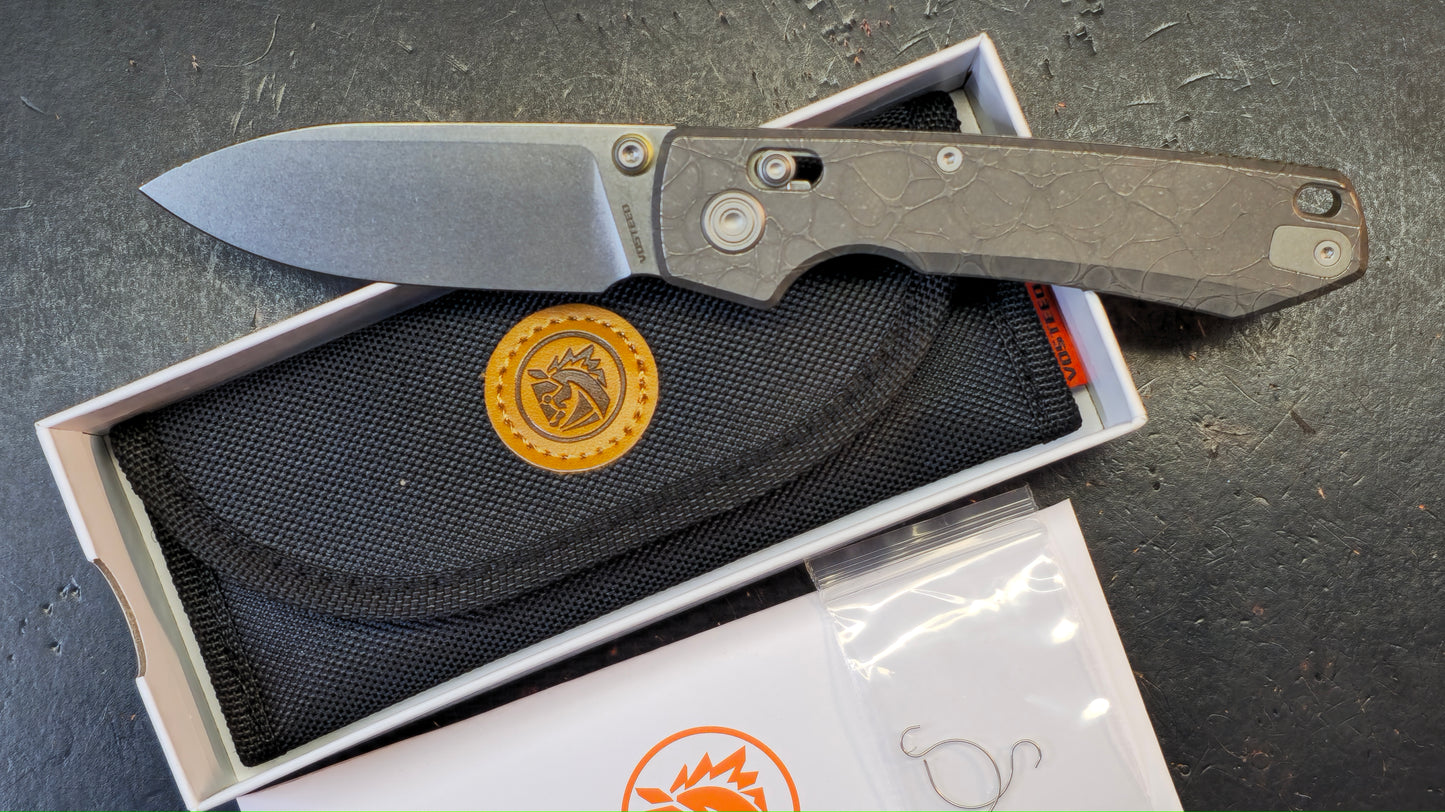 Vosteed Raccoon TiSlim Acid Wash Gray Titanium Handle S35VN Blade