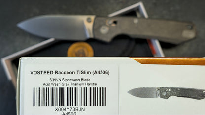 Vosteed Raccoon TiSlim Acid Wash Gray Titanium Handle S35VN Blade