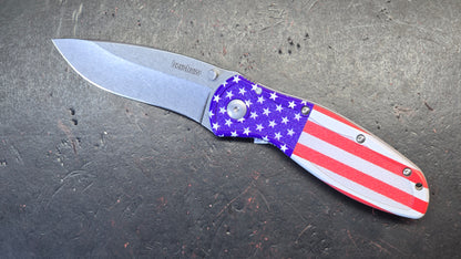 Kershaw Blur USA FLAG (asst) Aluminum Handle 14C28N Blade