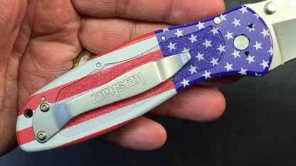 Kershaw Blur USA FLAG (asst) Aluminum Handle 14C28N Blade