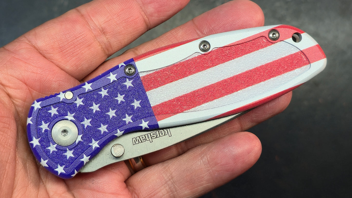 Kershaw Blur USA FLAG (asst) Aluminum Handle 14C28N Blade
