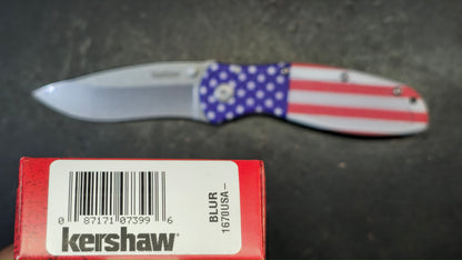 Kershaw Blur USA FLAG (asst) Aluminum Handle 14C28N Blade