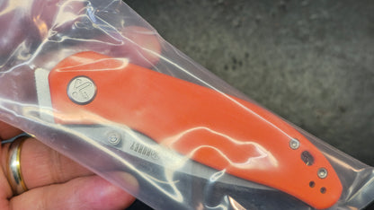Kubey Snug Black Micarta or Orange G10 or Black G10 Handle 14C28N Spear Point
