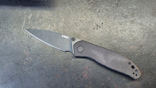 Kubey Snug Black Micarta or Orange G10 or Black G10 Handle 14C28N Spear Point