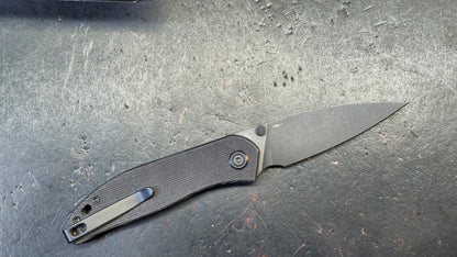 Kubey Snug Black Micarta or Orange G10 or Black G10 Handle 14C28N Spear Point