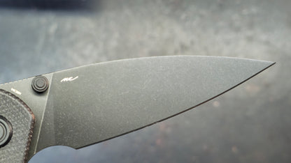 Kubey Snug Black Micarta or Orange G10 or Black G10 Handle 14C28N Spear Point