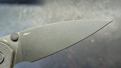 Kubey Snug Black Micarta or Orange G10 or Black G10 Handle 14C28N Spear Point