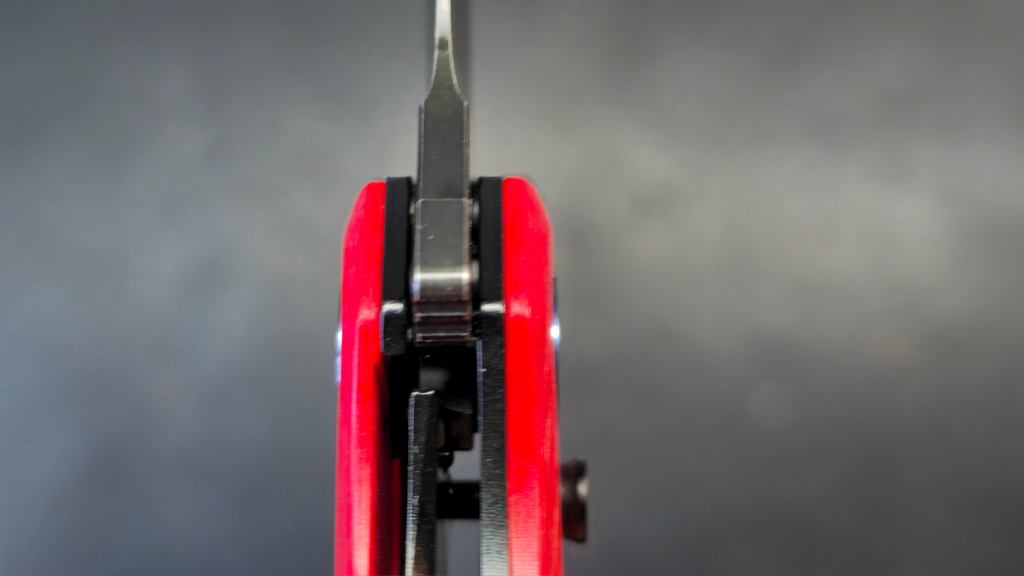 Remette Cool Whale Red G10 Handle 14C28N Black or Satin Blade