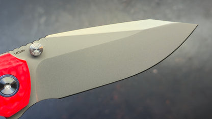 Remette Cool Whale Red G10 Handle 14C28N Black or Satin Blade