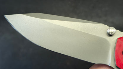 Remette Cool Whale Red G10 Handle 14C28N Black or Satin Blade