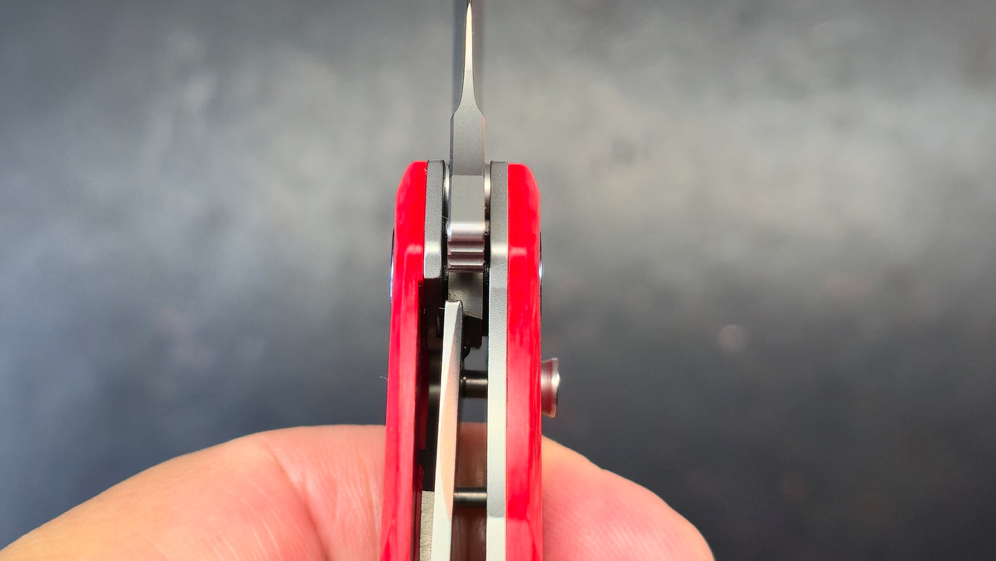 Remette Cool Whale Red G10 Handle 14C28N Black or Satin Blade