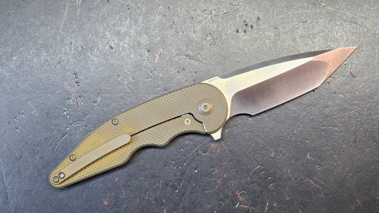 VDK 011 Wasp Framelock Bronze Titanium Handles M390 Blade